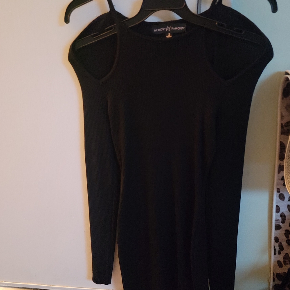 Almost Famous Black Cold Shoulder Dress